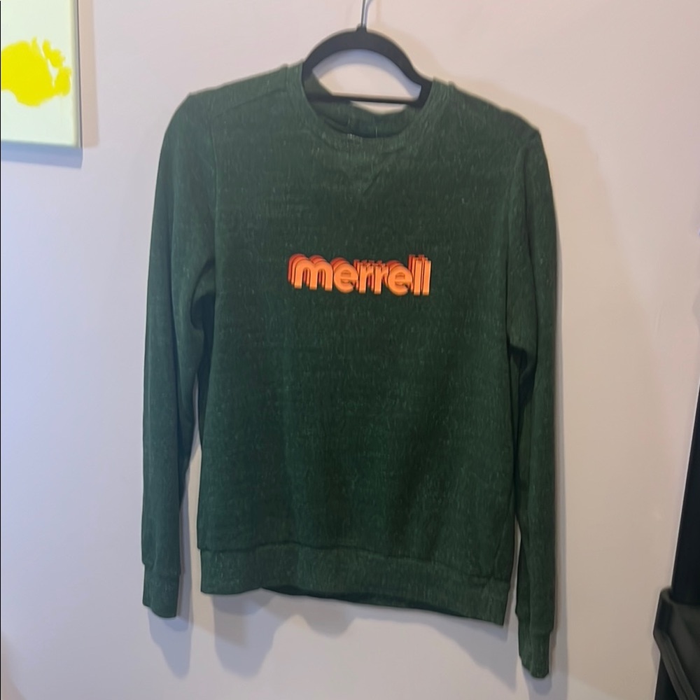 Merrell Green Sweatshirt with Orange Logo‎ size Medium